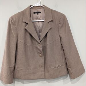 David Meister Tan Brown Three Button Blazer Size 10